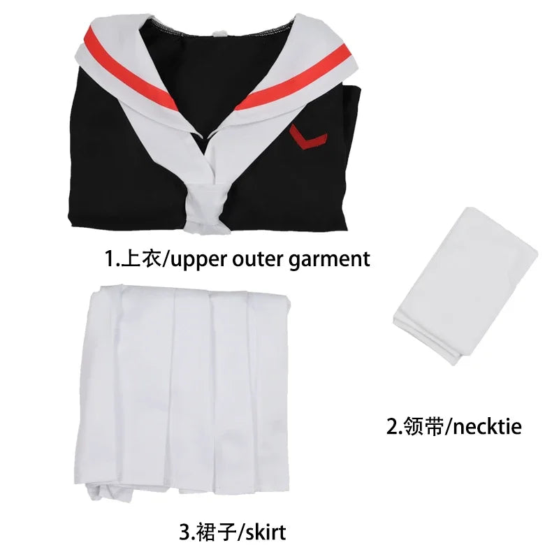 Anime Cardcaptor Sakura Card Captor Kinomoto Sakura Li Syaoran Cosplay Costume School Uniform Man Woman Campus Sailor Suit