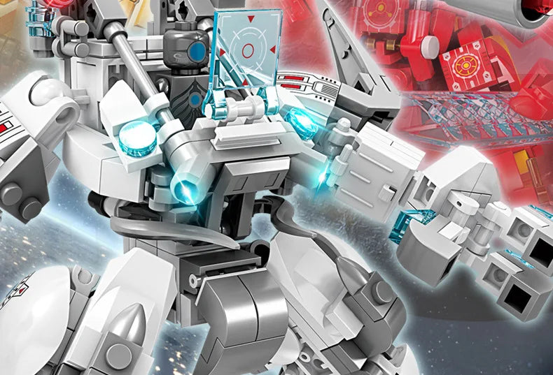 Boys' Educational Mecha Building Blocks Set - Small Particle Plug-in Assembly Toys, Compatible Design