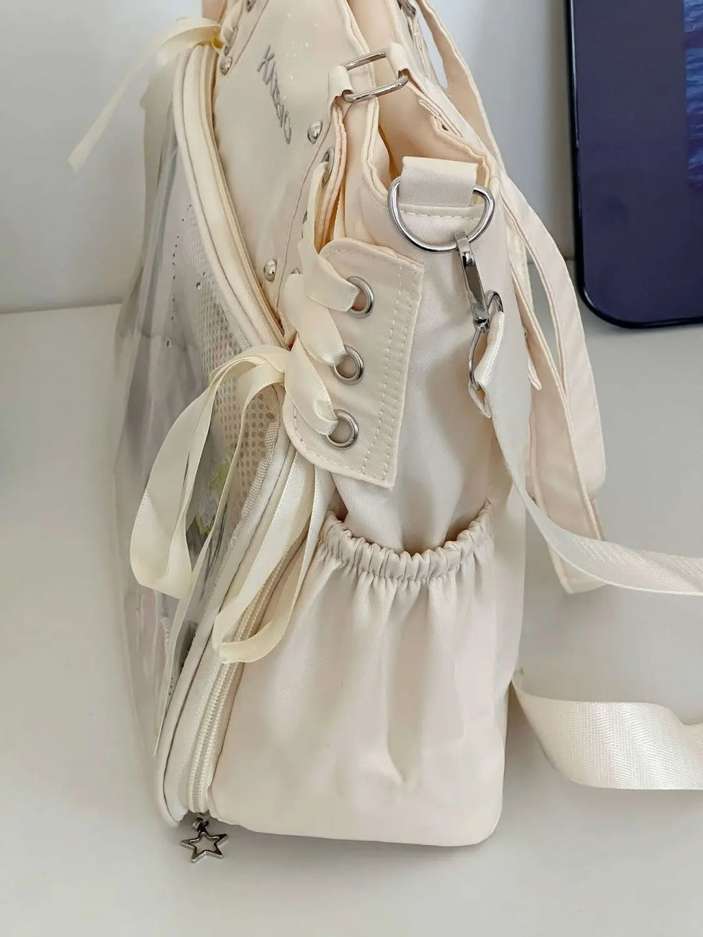 Japanese Harajuku Sweet Girl Ribbon Ulzzang Ita Bag Y2K Large Capacity Tote Bag Women Preppy Style Jk Uniform Shoulder Bag