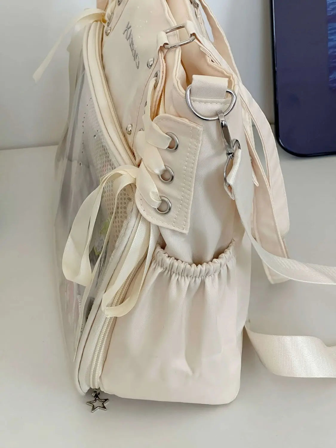 Japanese Harajuku Sweet Girl Ribbon Ulzzang Ita Bag Y2K Large Capacity Tote Bag Women Preppy Style Jk Uniform Shoulder Bag