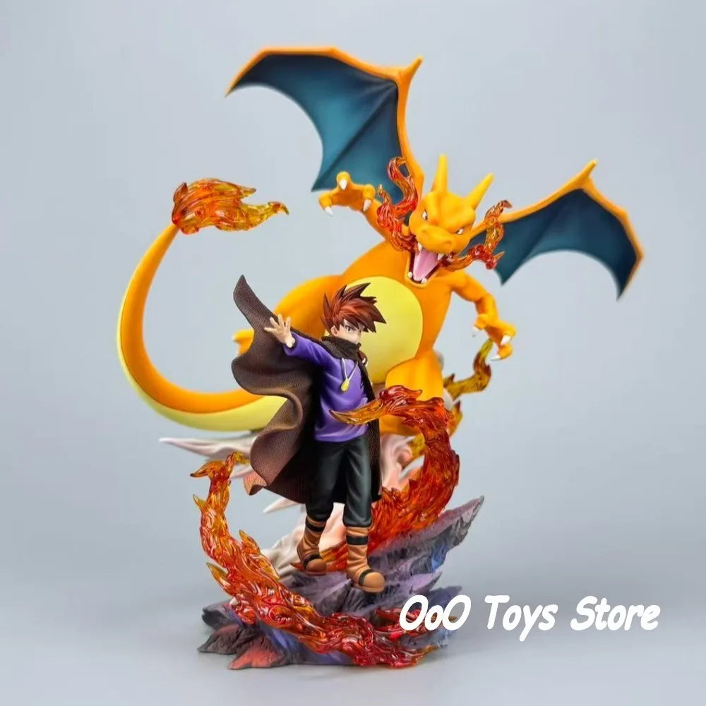 Anime Pokemen Figure Charizard Gary Oak Action Figures Pvc Statue Desktop Ornamen Collection Model Toys Gifts 17cm