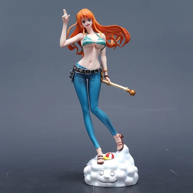 In Stock C2 Toys 25cm One Piece Anime Figures Nami Figures Two Years Later The Straw Hat Troupe Figures Pvc Statue Gifts Toys