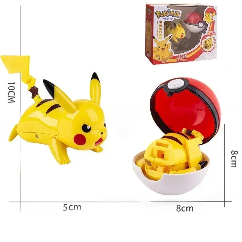 Pokemon Ball Deform Mewtwo Figure Pokeball Action Figurine Pikachu Charizard Gengar Blastoise Greninja Eevee Poke Child Toy Set