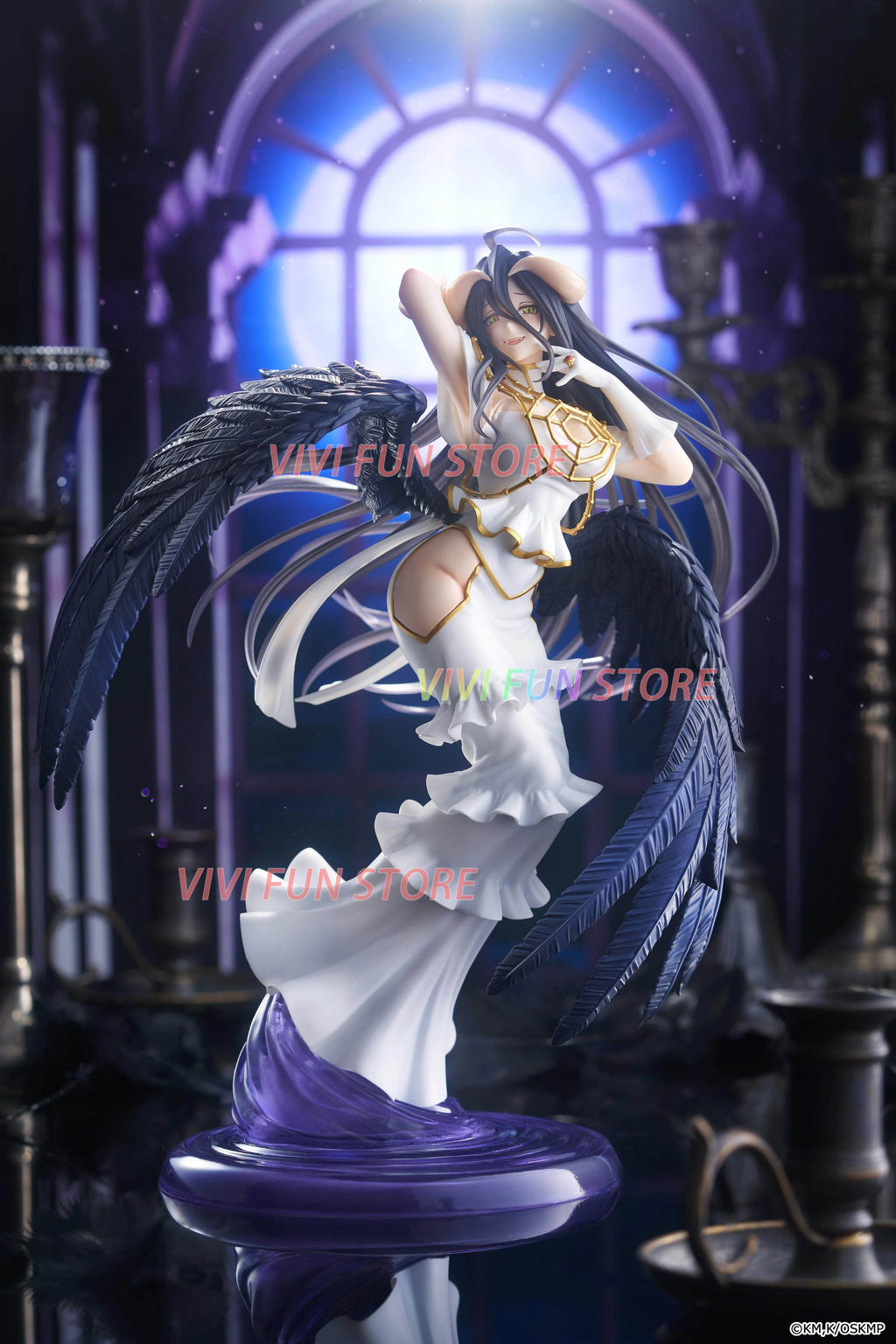 In Stock  T-most OVERLORD Albedo Pure White Devil ver.  Model Toys 29cm Beautiful girl Model Static ornaments