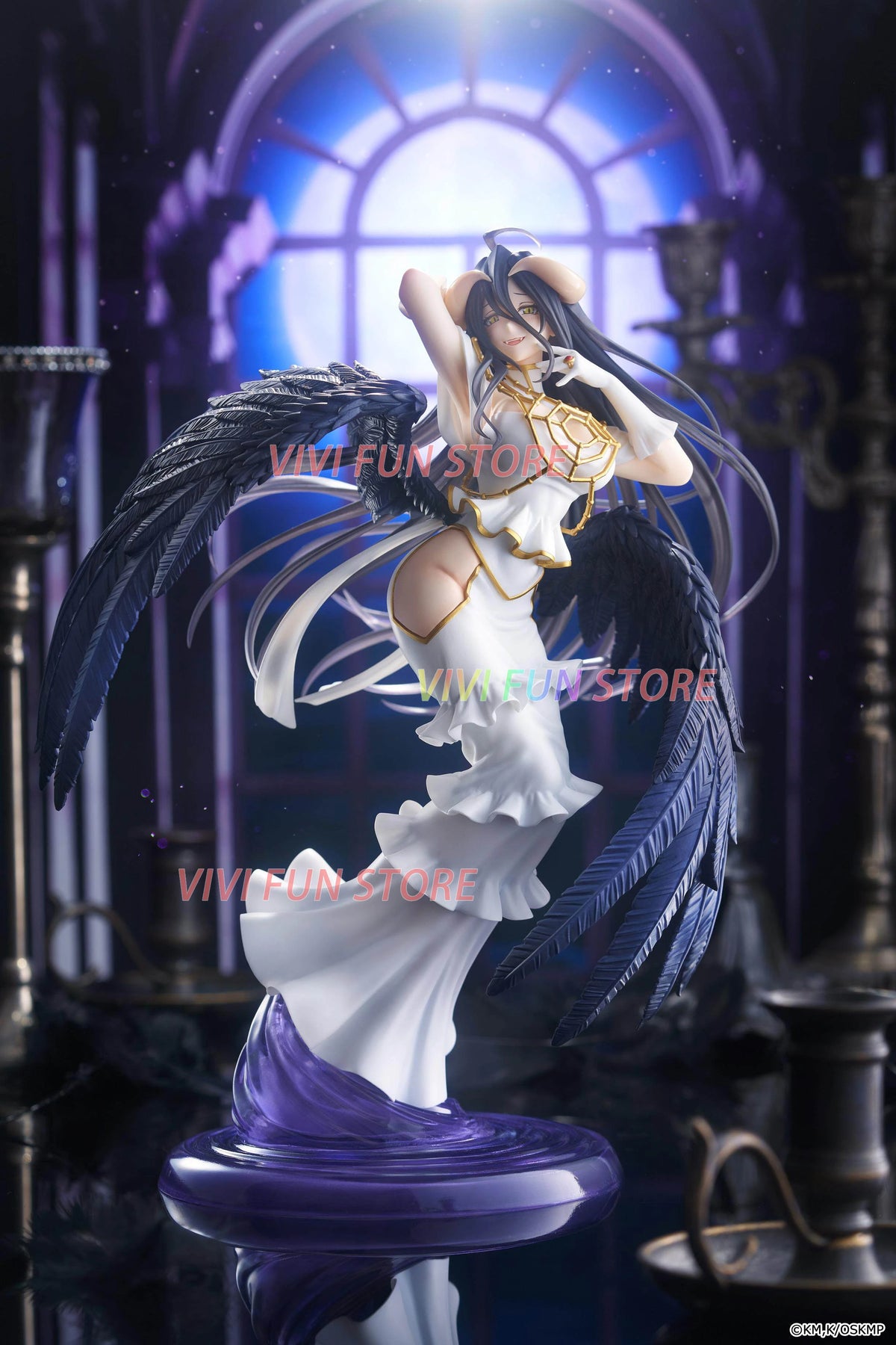 In Stock  T-most OVERLORD Albedo Pure White Devil ver.  Model Toys 29cm Beautiful girl Model Static ornaments