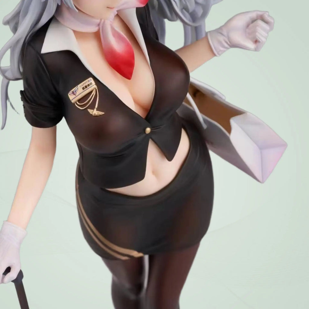 Original Painting of Beautiful Anime Handmade Decoration Stewardess Su Yuan Shizhi Uniform Animation Handmade Model