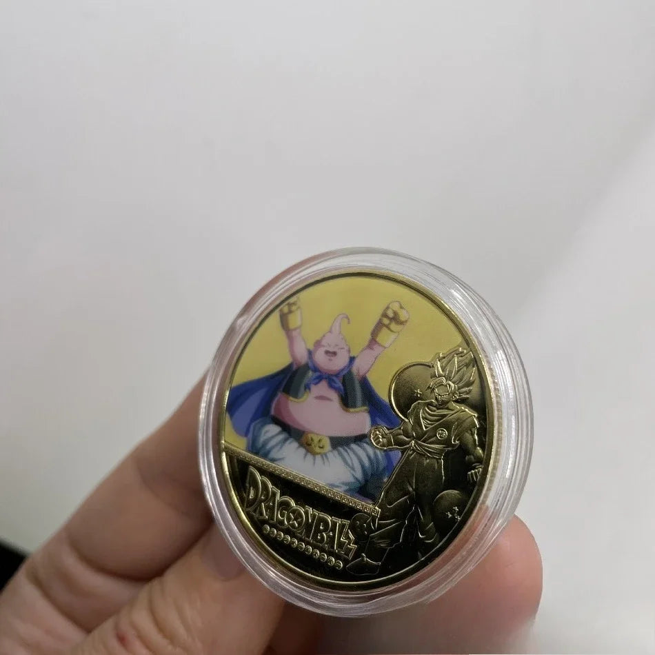 10CPS2026 New Dragon Ball Z 10th Anniversary Coin Keychain Metal Crafts Die-casting Sticker Badge Bag Pendant Accessories