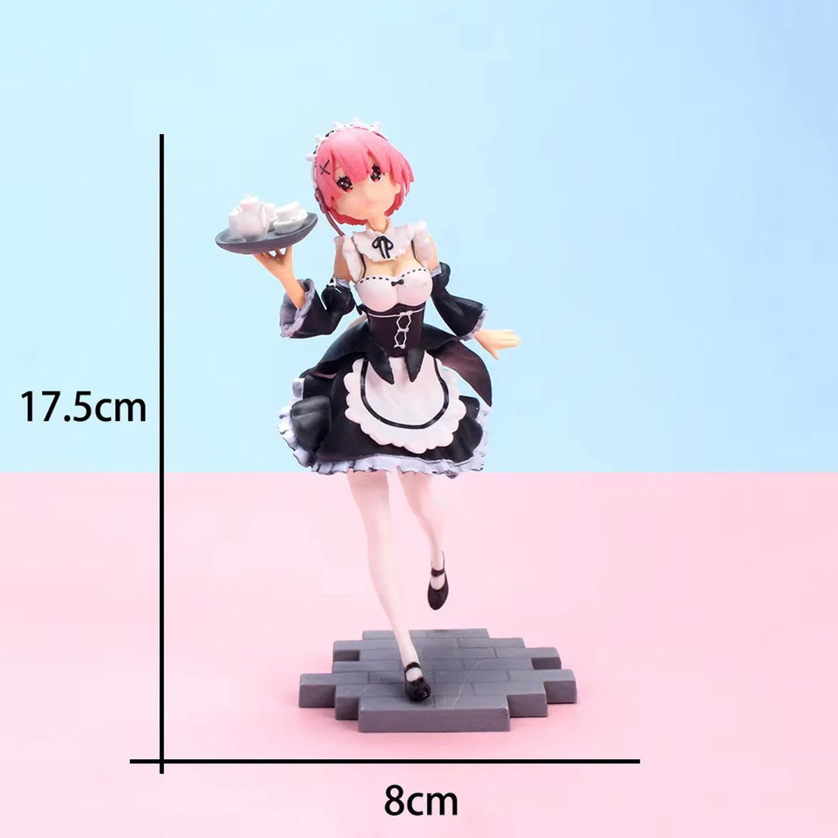 Rem Ram Emilia Anime Character Figure Statue, Detailed Painted Desktop Collectible Ornament for Shelf Display & Gifting