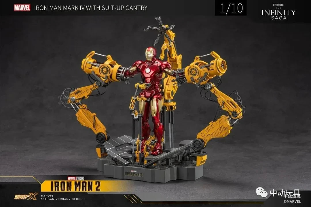 ZD Toys Iron Man MK6 With Suit-up Gantry MK4 With Suit-up Gantry Action Figure Iron Patriot Adult Collection Figure Gift