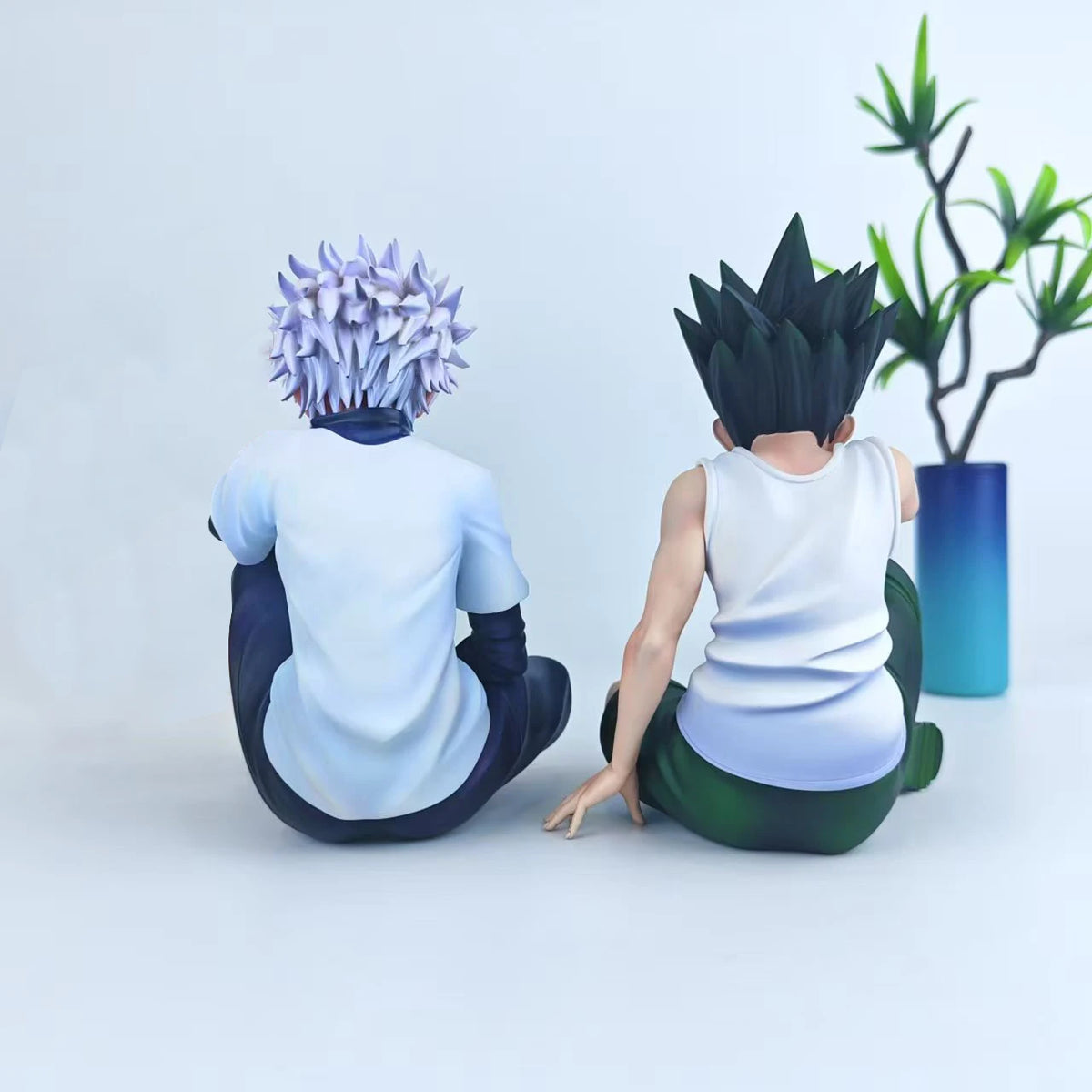 12cm HXH Anime Figures Killua Zoldyck GON FREECSS Sitting Action Figures PVC Model Toy Adult Collection Statues Children Gifts