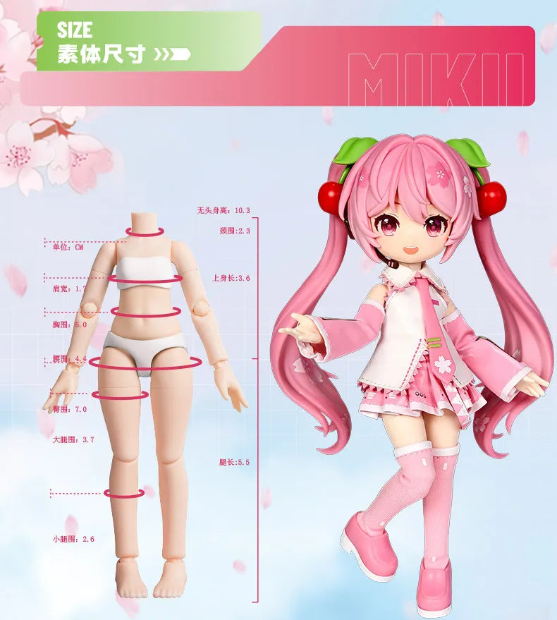 Blokees Hatsune Miku Action Figure DIY Joint Mobility Anime Assembly Figurine Toy Cartoon Doll Collection Figures Christmas Gift