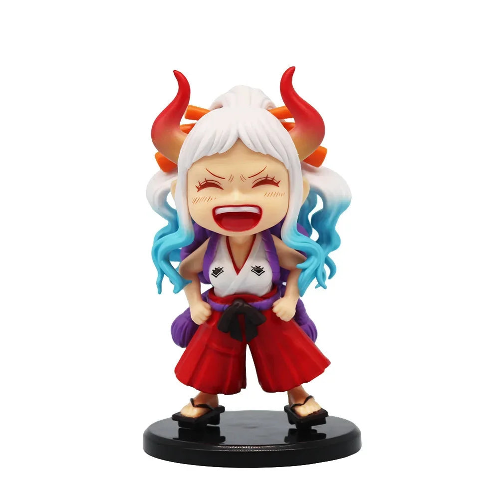 13cm Anime One Piece action figures Q-version sitting Luffy Zoro Sanji trendy toys doll models car ornaments Birthday Gifts toys