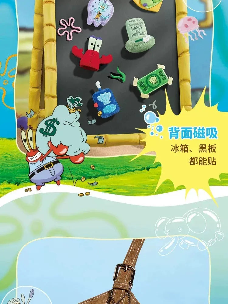 Official Licensed Spongebob Bikini Bottom Blind Bagdoll Fridge Magnet Cute Anime Figure Kawaii Birthday Pendant Gift Home Decor