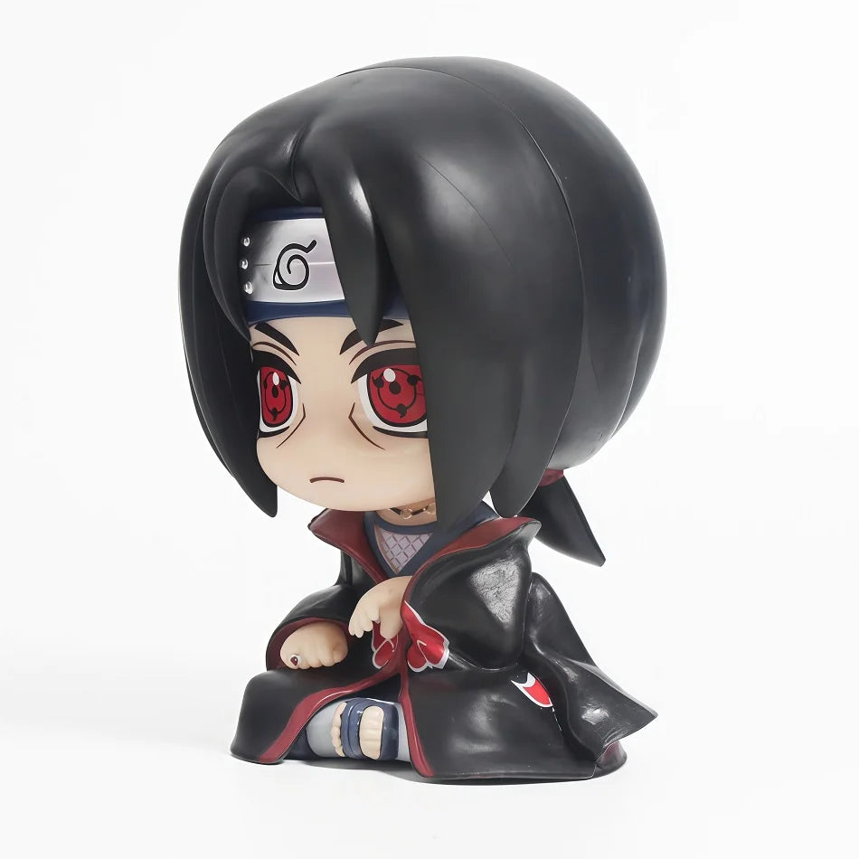 Naruto Chibi Figures Q Version Sitting Anime Figurines Sasuke Itachi Kakashi Gaara Hinata Sakura Collectible Desk Decor Gift
