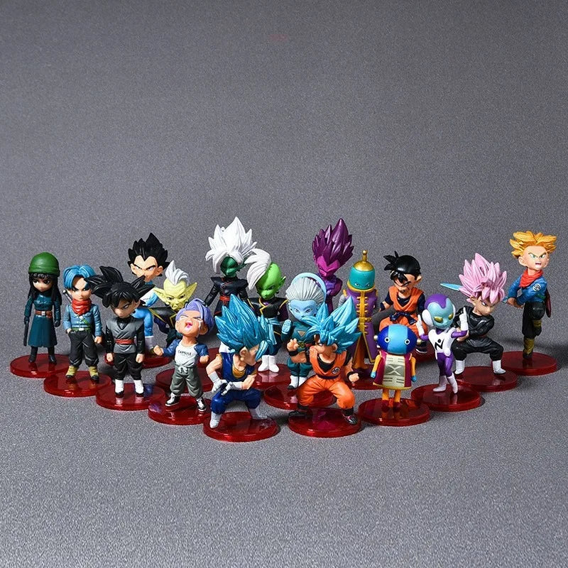 36 PCS  Dragon Ball hand-made full set of model anime Saiyan the Monkey King Vegeta Torankusu doll ornaments gifts.