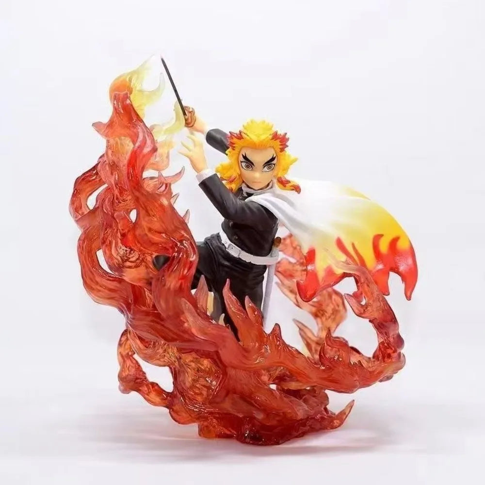18cm Anime Demon Slayer Figure Rengoku Kyoujurou Action Figures Pvc Statue Desktop Ornamen Collection Model Toys Gifts