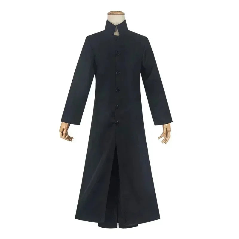 Matrix Cosplay Kostume Neo Trench Coat Black Cosplay Costume Halloween Party Costumes for Men Cos Play Prop Accessories