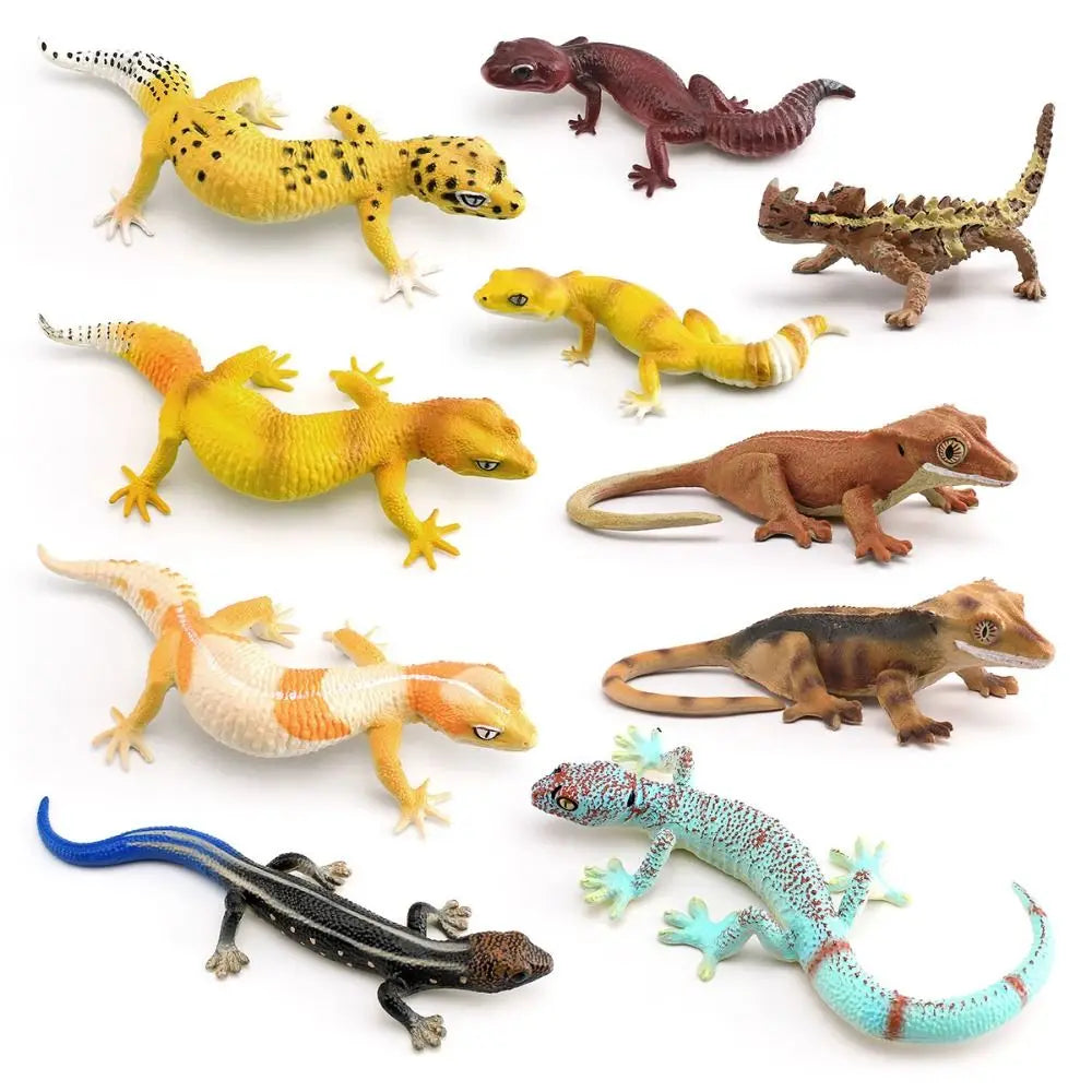 Simulation Lizard Model Figurines Miniature Educational Reptile Animals Figures Congnitive Static Gecko Figure Birthday Gift