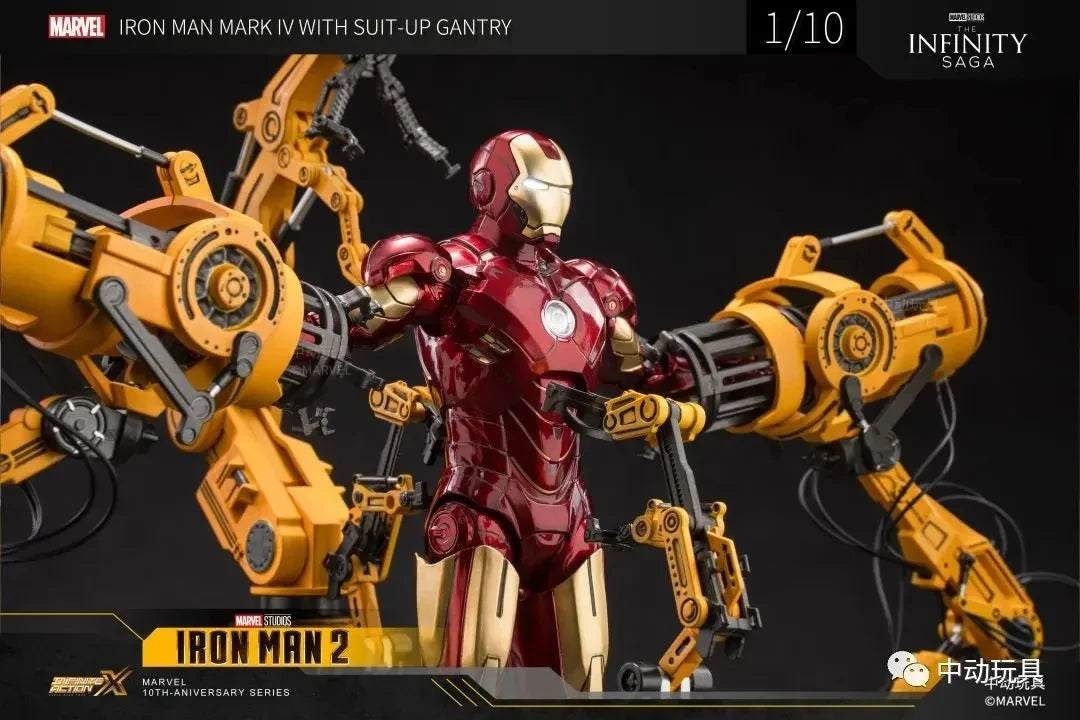 ZD Toys Iron Man MK6 With Suit-up Gantry MK4 With Suit-up Gantry Action Figure Iron Patriot Adult Collection Figure Gift