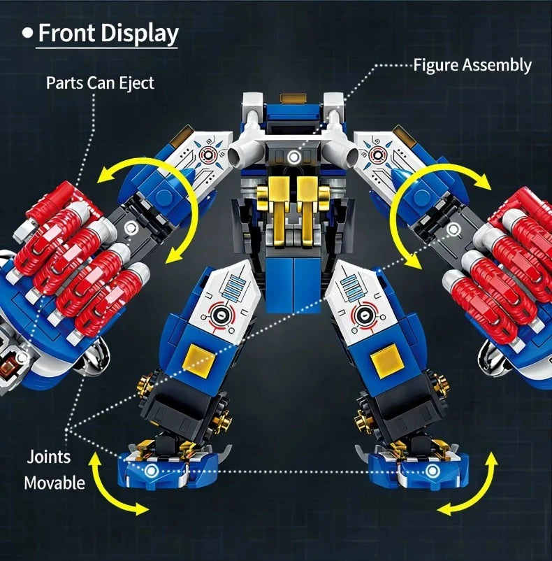 Boys' Educational Mecha Building Blocks Set - Small Particle Plug-in Assembly Toys, Compatible Design