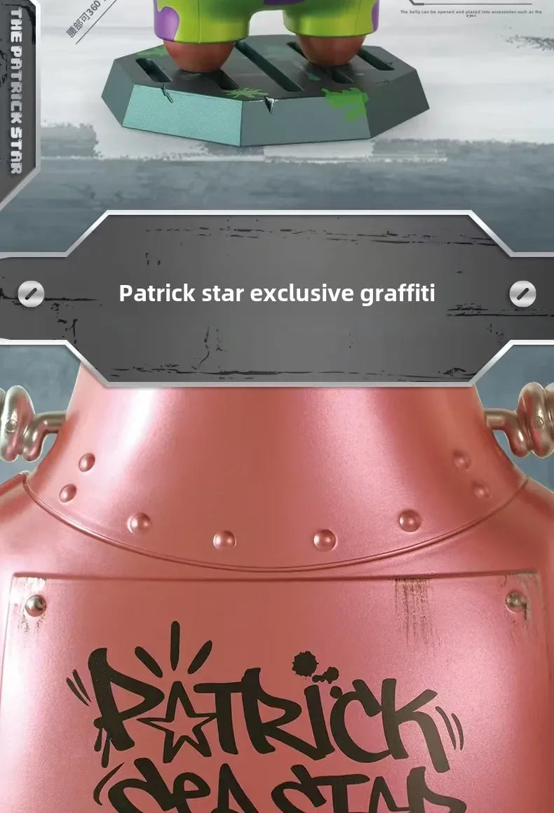 New Patrick Mechanical Style Model 360° Waist Rotation SpongeBob Series Collection of Ornaments PVC Large Figure Toy Gifts