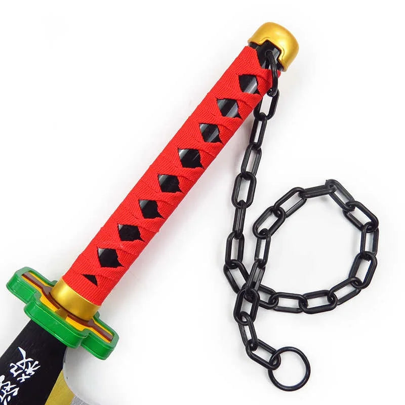 31in Demon Slayer Uzui Tengen Katana Anime Kimetsu No Yaiba Blade Sword Cosplay Prop Real Japanese Katana Samurai Sabre Toy Gift
