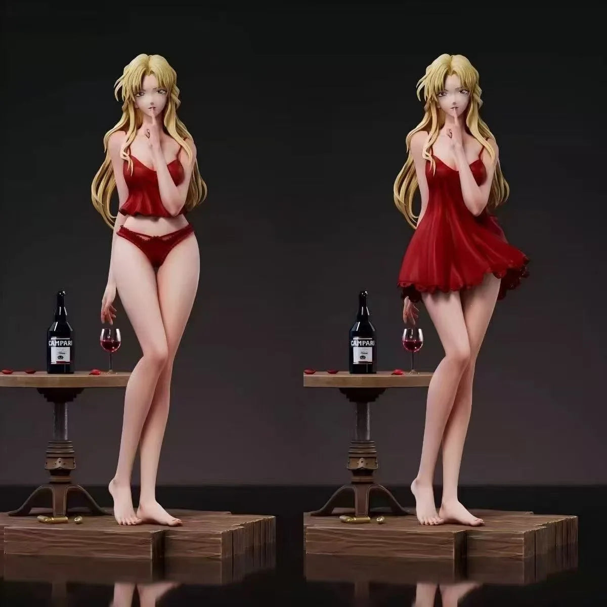 JC Anime Figure Vermouth Detective Conan Red Dress Pvc Collectible Model Desktop Ornament For Anime Collection Enthusiasts