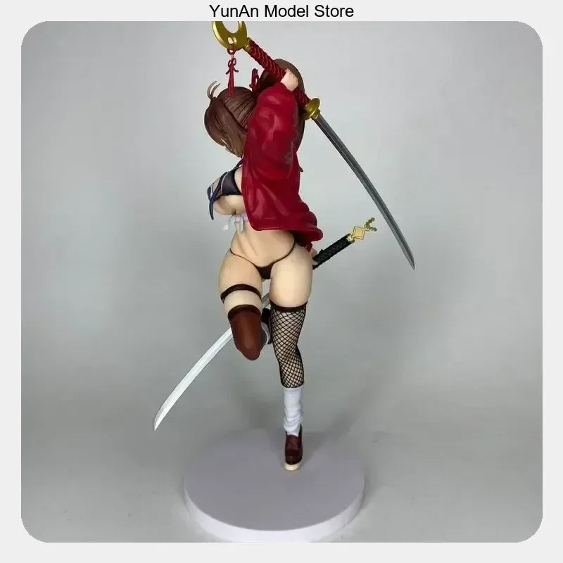 28cm Anime Dual Swords Standing Pose Figure Collectible Desktop Decoration Gift