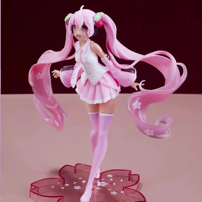 Anime Figure Collection: Hatsune Miku Statue Figurines and Case Widget