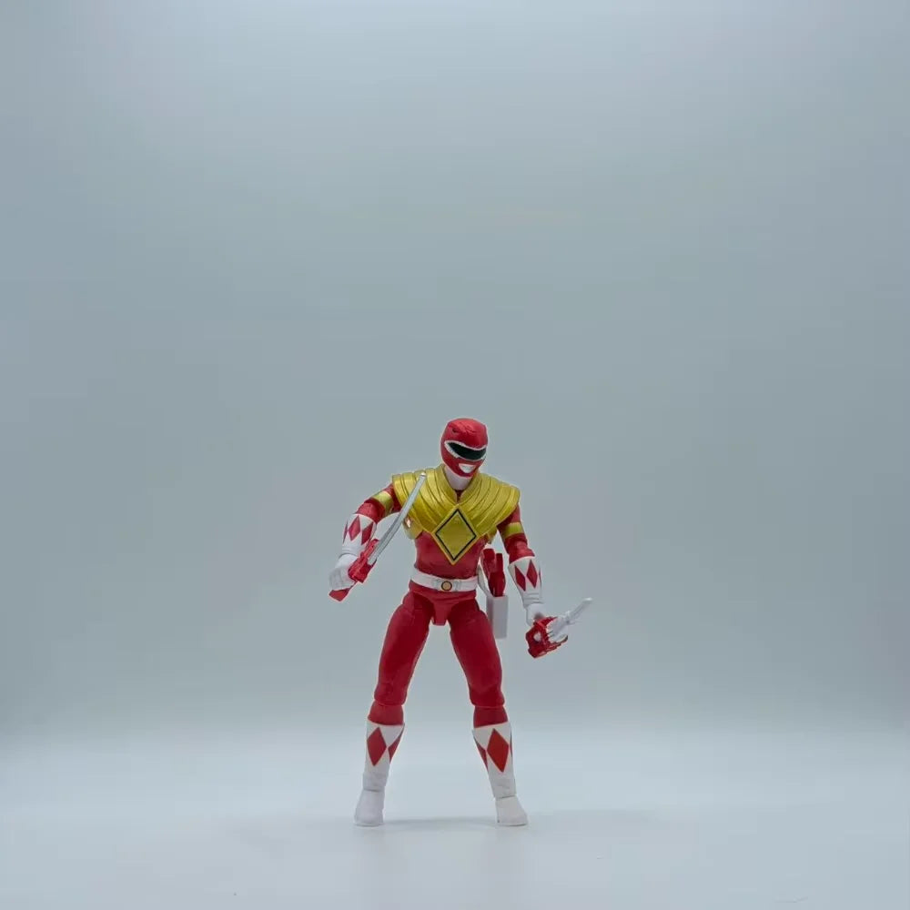 Power Rangers Black Green Red Ranger Figure Set Movable Joint Figurine With Accessories Desktop Display Collectible Toy For