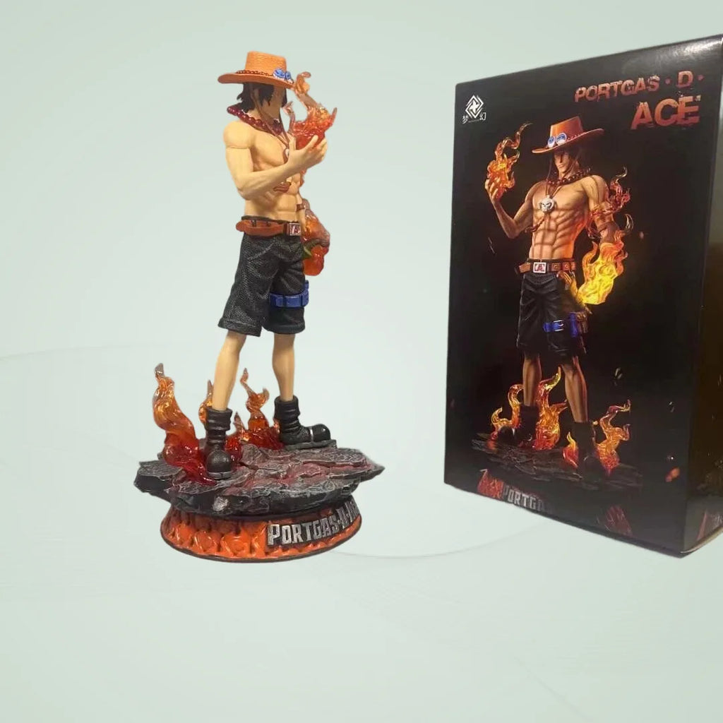 24.5cm New One Piece Ace Gk Fantasy Third Anniversary Super Huge Collect Figures Trendy Statue Anime Decoration Christmas Gift