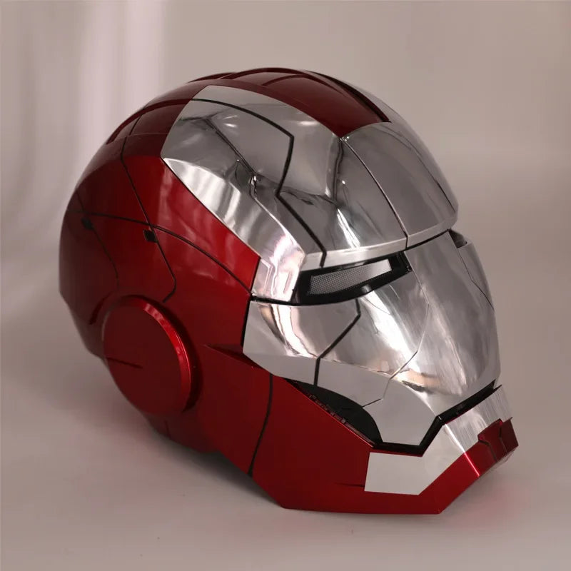 Marvel 1:1 Iron Man Mk5 Jarvis Helmet Remote Voice Control Auto Helmet Mask With Led Light Figure Boy Christmas Birthday Gift