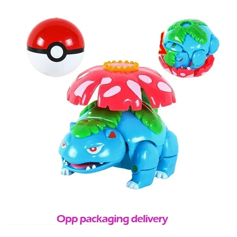 Pokemon Ball Deform Mewtwo Figure Pokeball Action Figurine Pikachu Charizard Gengar Blastoise Greninja Eevee Poke Child Toy Set
