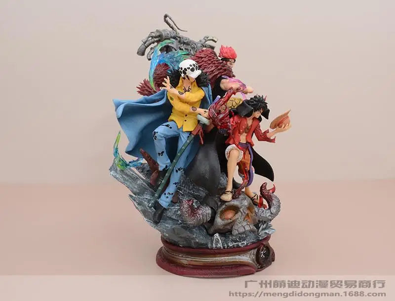 One Piece Lx Three Captains Statue - Wano Arc Luffy, Kid & Law Gk Model, Anime Collectible Gift