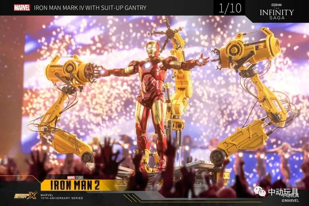 ZD Toys Iron Man MK6 With Suit-up Gantry MK4 With Suit-up Gantry Action Figure Iron Patriot Adult Collection Figure Gift