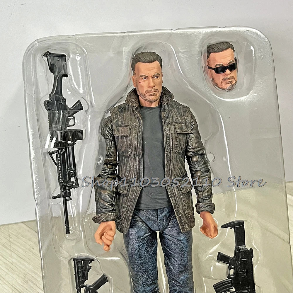 Terminator Figure 2 Judgment Day T-800 Arnold Schwarzenegger Dark Fate Elderly Sarah Connor Figure Model Toy Doll Gifts