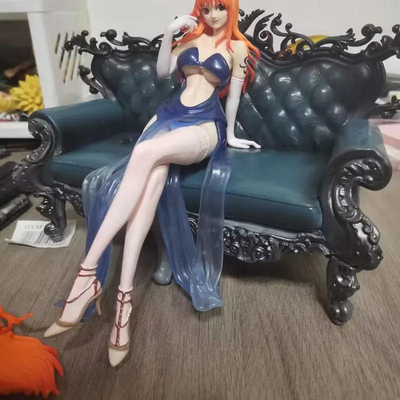 One Piece Wang Nami Suit Mob Series Fourth Round Sofa Nami Handmade Statue Desktop Ornament Birthday Gift Quality Simulation