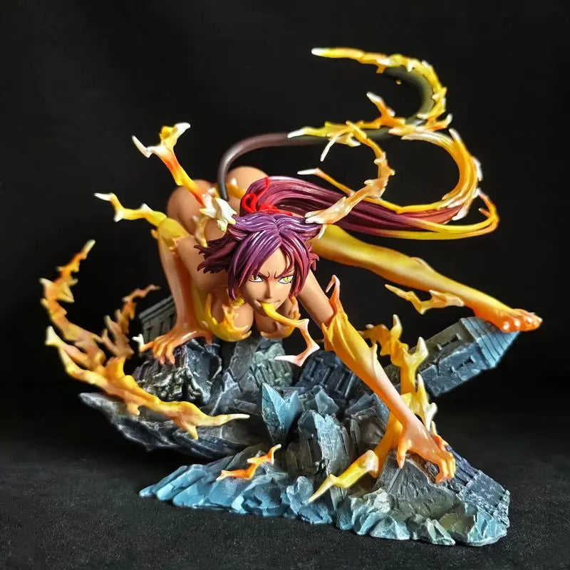 Anime Bleach Shihouin Yoruichi Model Manga Figurine Shihouin Yoruichi Action Figure Toys 23cm Gk Statue Doll Ornament Peripheral