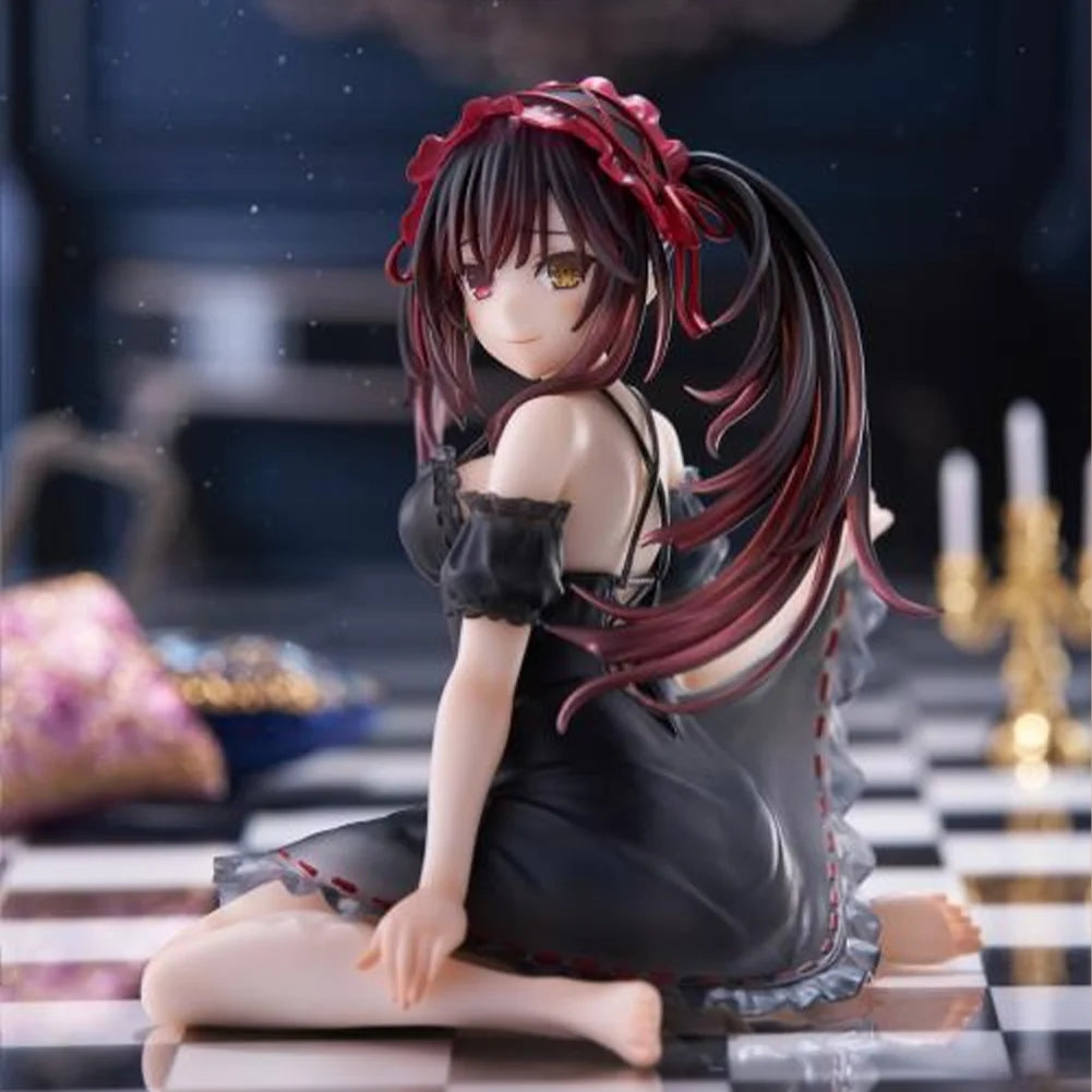 13cm Anime figure Tokisaki Kurumi  nightgown action figures Tokisaki Kurumi figurine Doll Model Toy Adult Collection Statue Gift