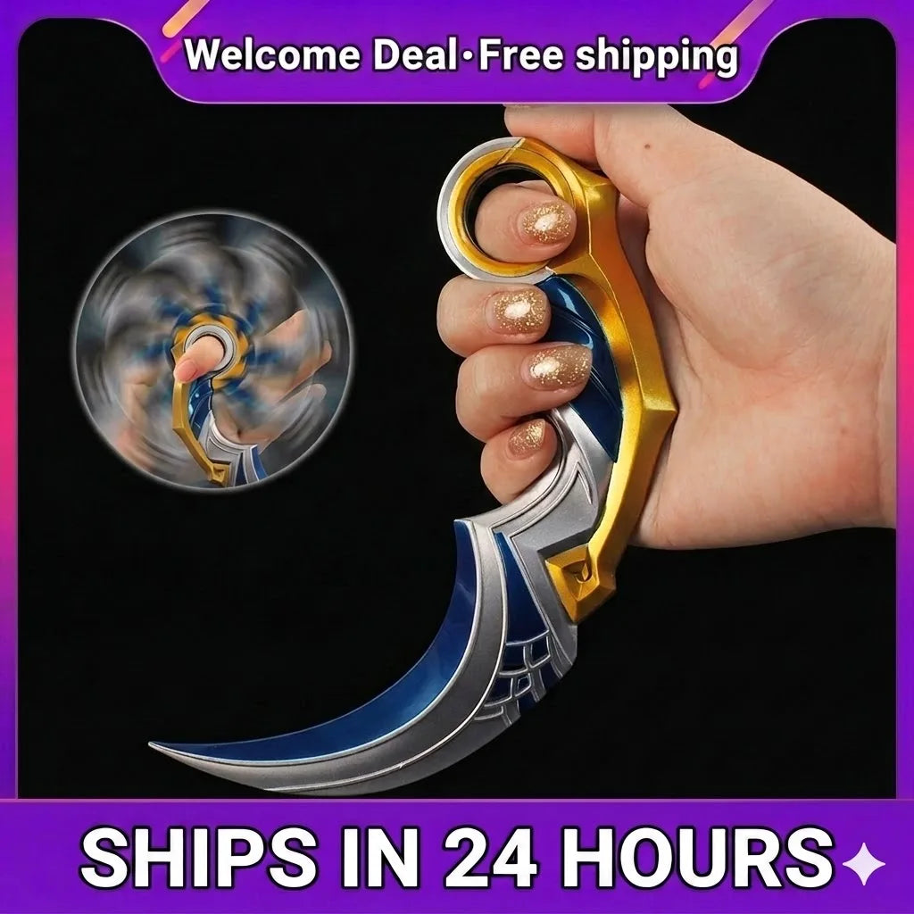 Valorant 16cm Celadon Karambit Replica Full Zinc Alloy Collectible Miniature Flipping Model Cosplay Copy Display Ornament Toys