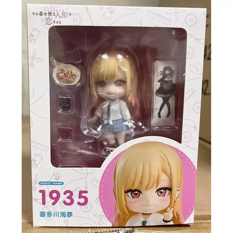 10cm My Dress-Up Darling 1935# Q Version Kitagawa Marin Action Figure Joint Replaceable Pvc Model Statue Kawaii Anime Toy Gifts