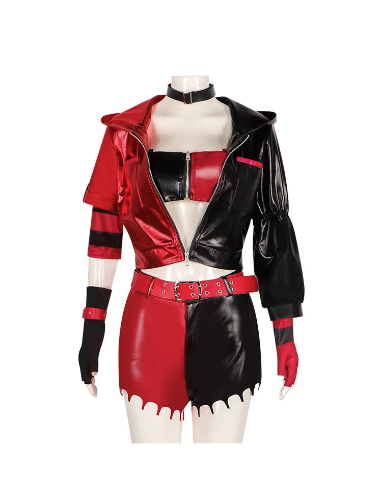 Anime Clown Harle Cosplay Costume Anime Quinzel Suicide Isekai Joker Girl Squad Uniform Wig Set Halloween Party Outfit for Women