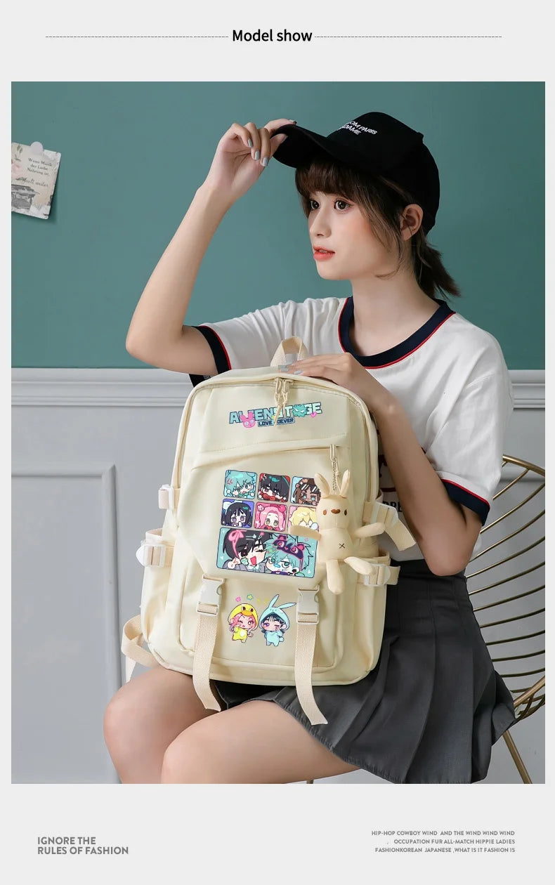 Alien Stage Anime Peripheral Kawaii Student Schoolbag Large Capacity Backpack Animation Peripheral Bag Leisure Backpack For Fans