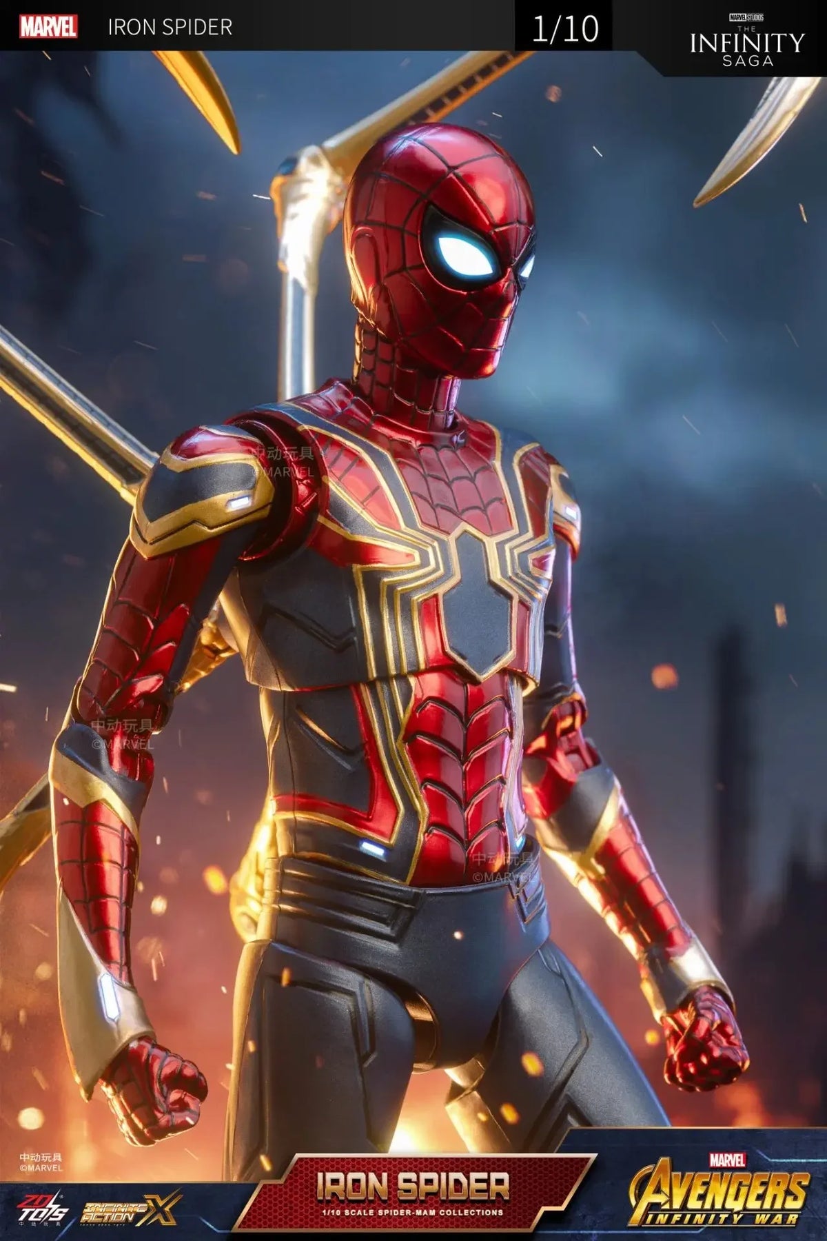 ZD Toy Iron Spider Man Advanced suit legends No Way Home Peter Parker Gold Black Red Model Action Figure Adult Collectible Toy