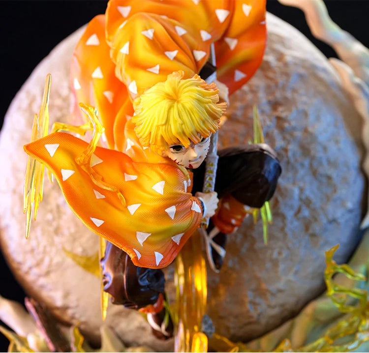 In Stock 51cm Demon Slayer Agatsuma Zenitsu And Kochou Shinobu Gk Anime Figure Statue Desktop Decoration Collection Model Gifts