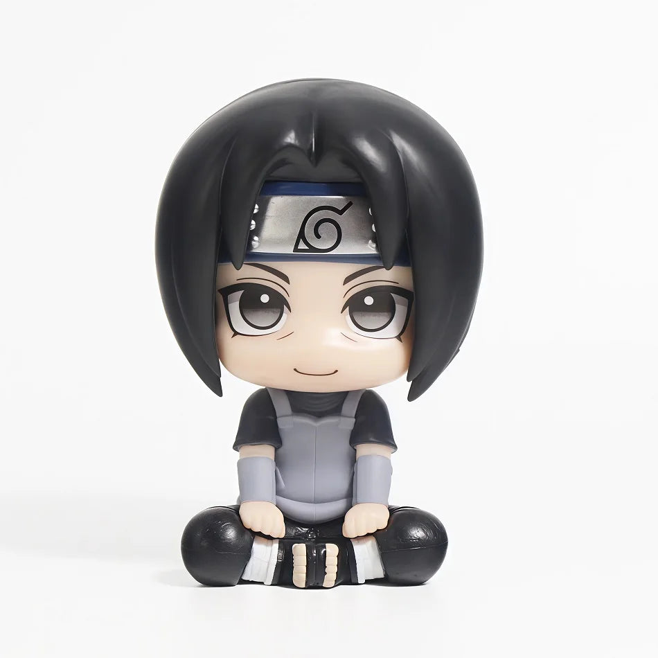 Naruto Chibi Figures Q Version Sitting Anime Figurines Sasuke Itachi Kakashi Gaara Hinata Sakura Collectible Desk Decor Gift