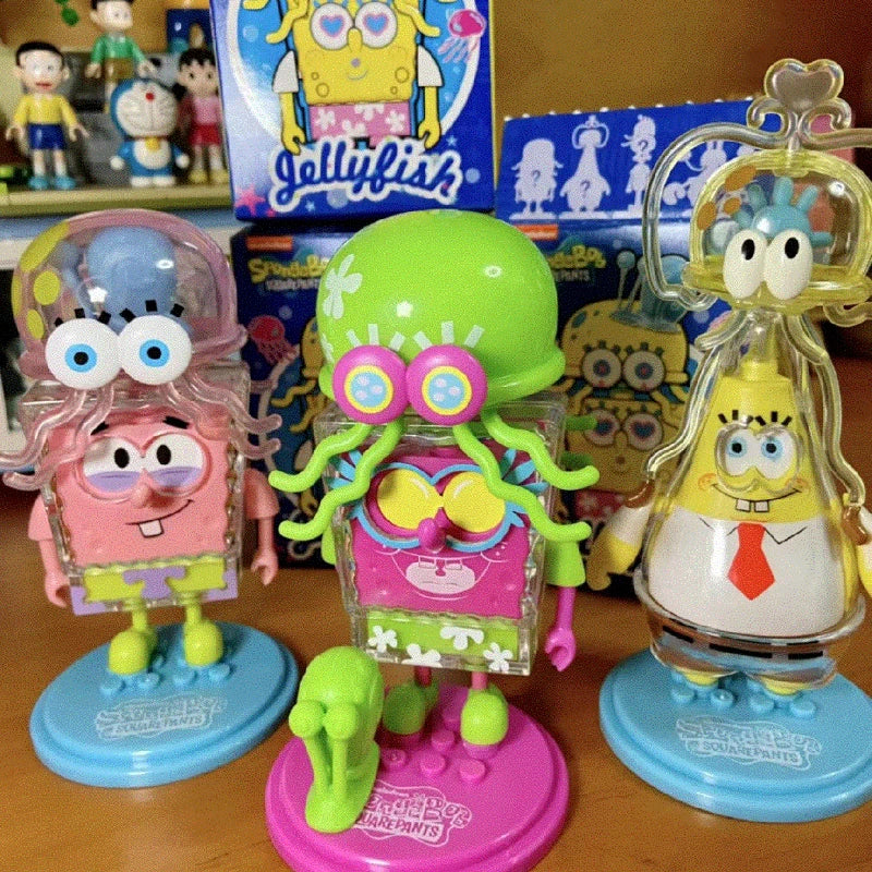 SpongeBob SuqarePants Blind Box Toys Jumping Jellyfish Series PatrickStar Squidward Tentacles Doll Toys Collect Ornaments