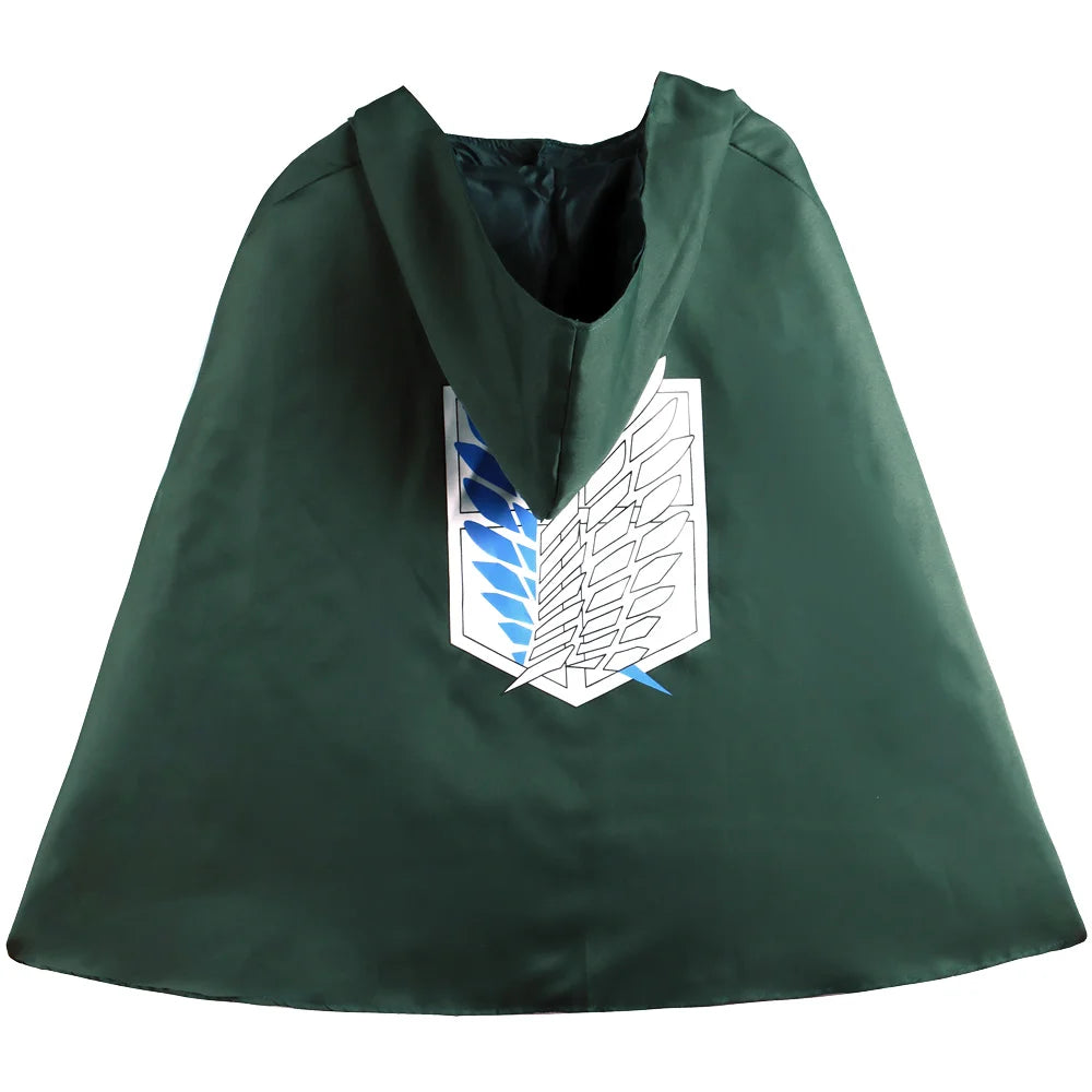 Anime Cosplay Levi Ackerman Mikasa Eren Jaeger Survey Corps Costume For Kids Shirt Hooded Cape Shinzou Wo Sasageyo