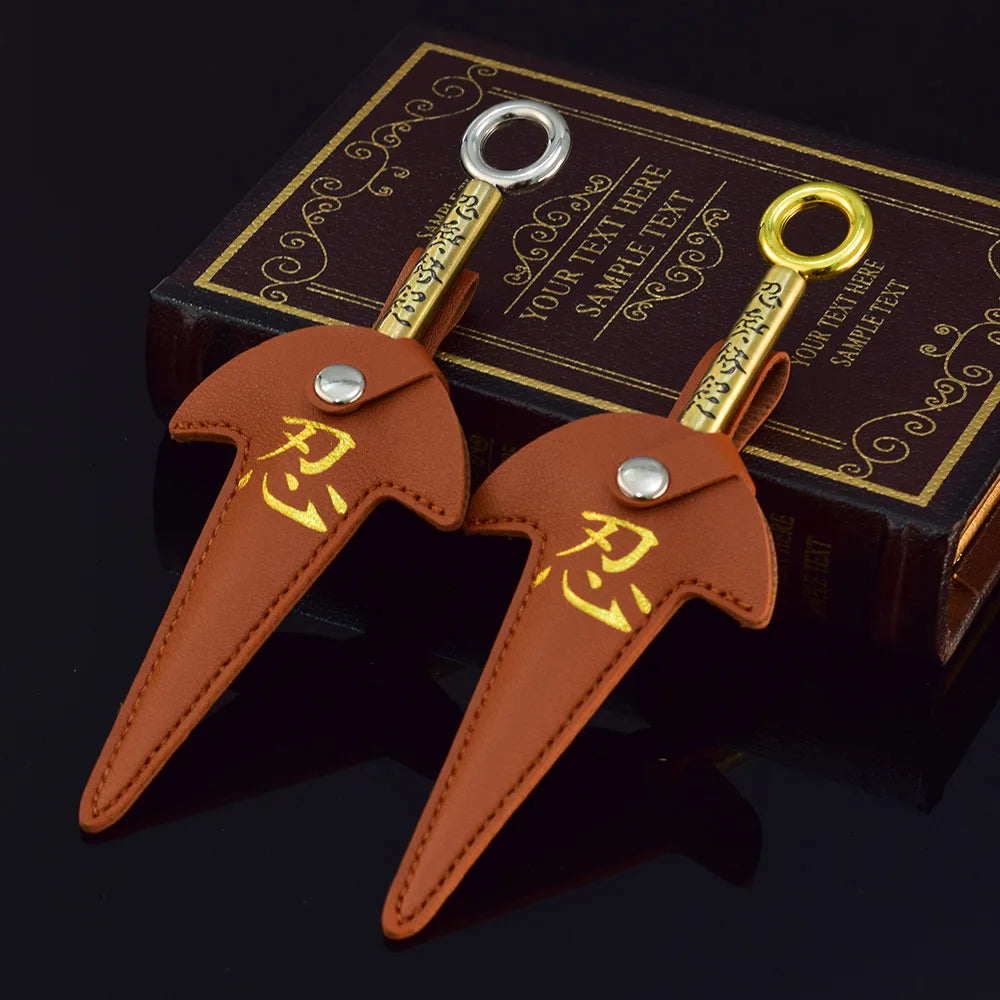 18cm/30cm Naruto Namikaze Minato Weapon The Art of FlyThunder God Kunai Metal Craft Model with Holster Desk Ninja Ornaments Toys