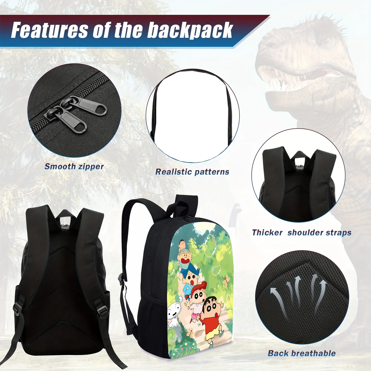 Crayon Shin-chan SchoolBag Kindergarten Backpack Cute Cartoon Anime Knapsack Mochila Teenager Student Book Bag Bagpacks Rucksack